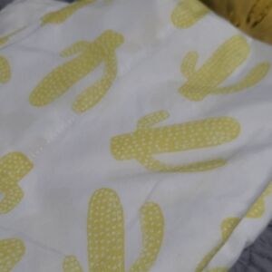 Yellow Cactus Print White Baby/Toddler Blanket